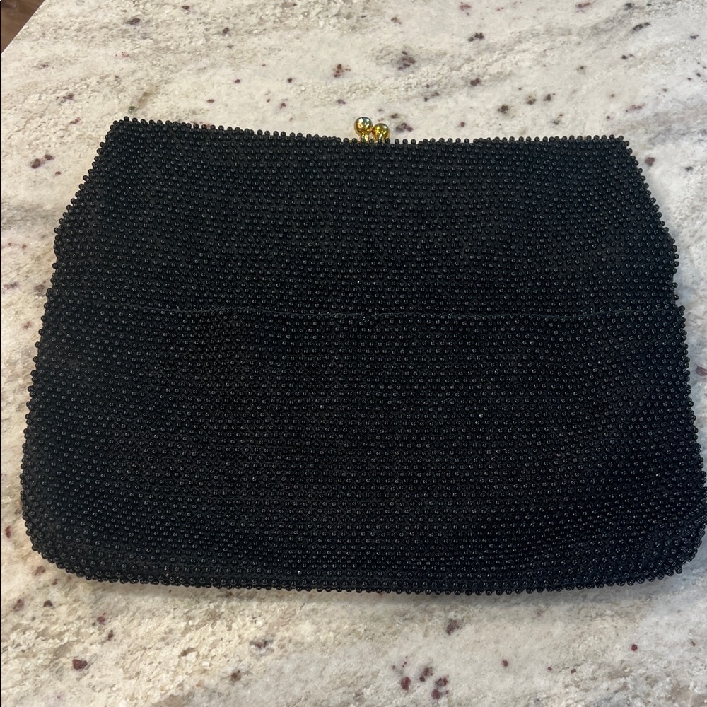 Elegant Black BeadedClutch Bag - Picture 4 of 7